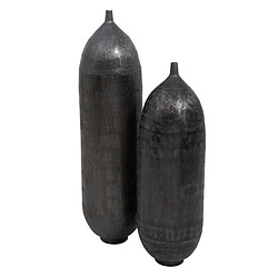 BigBuy Home Vase Noir 33 x 33 x 120 cm Aluminium