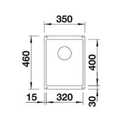 Blanco Evier sous plan Sublime 320-U, Cuve à encastrer, Silgranit, 527343