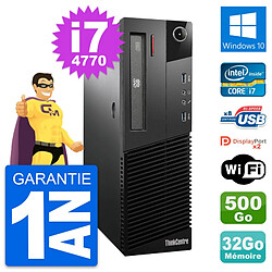 PC Lenovo ThinkCentre M93p SFF i7-4770 RAM 32Go Disque 500Go Windows 10 Wifi - Occasion