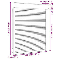 vidaXL Volet roulant aluminium 120x150 cm blanc pas cher