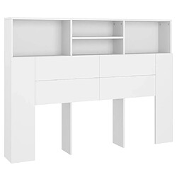 vidaXL Armoire de tête de lit Blanc 140x19x103,5 cm