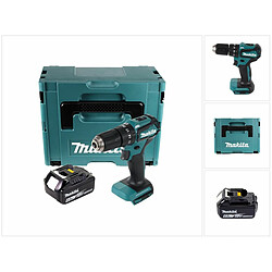 Makita DHP 483 G1J Perceuse-visseuse à percussion sans fil 18 V 40 Nm + 1x Batterie 6,0 Ah + Makpac - sans chargeur