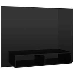 Maison Chic Meuble TV scandinave mural suspendu - Noir brillant 120x23,5x90 cm Aggloméré -MN25957