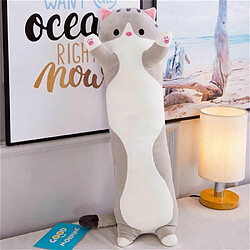 RedMiter Peluche Chat longue 70 CM,Oreiller confortable - Gris