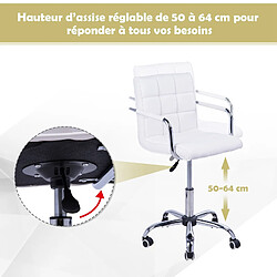 Homcom Chaise de bureau fauteuil manager pivotant blanc pas cher