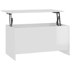 vidaXL Table basse blanc brillant 102x55,5x52,5 cm bois d'ingénierie