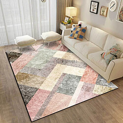 Universal 120 * 160cm élégant moderne rose gris marbre patchwork salon chambre lit tapis tapis de sol personnalisé |(Coloré)