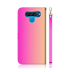 Avis Wewoo Housse Coque Etui à rabat horizontal en surface imitation miroir pour LG Q60 avec porte-cartes et emplacements de cartes ainsi que portefeuille et lanière dégradé de couleur