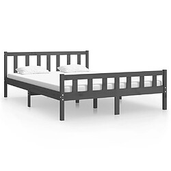 vidaXL Cadre de lit sans matelas gris bois massif 120x200 cm