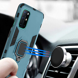 Avizar Coque OnePlus 8T Hybride Antichoc Bague Métallique Support Vidéo bleu pas cher