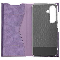 Avizar Housse pour Samsung Galaxy S24 Clapet Porte-carte Éco-cuir Nappa Violet Clair