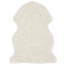 Decoshop26 Tapis 60 x 90 cm Peau de mouton synthétique Blanc DEC024045