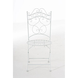 Decoshop26 Chaise de jardin terrasse balcon design rustique en fer forgé blanc 10_0003006