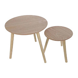 Acheter The Home Deco Factory Tables gigognes rondes bois brut (Lot de 2).