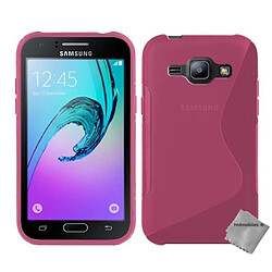 Htdmobiles Coque silicone gel fine pour Samsung Galaxy J1 (2016) + film ecran - ROSE