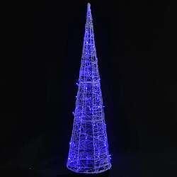 vidaXL Cône lumineux décoratif pyramide à LED Acrylique Bleu 120 cm