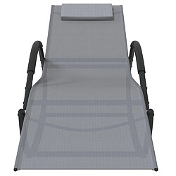 Avis Maison Chic Chaise longue à bascule | Bain de soleil Relax | Transat gris acier et textilène -GKD86420