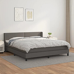 Maison Chic Lit Adulte - Lit simple Lit à sommier tapissier avec matelas moelleux - Meuble de Chambre - Gris 180x200 cm Similicuir -MN29775