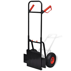 vidaXL Chariot métallique télescopique Noir et rouge pas cher