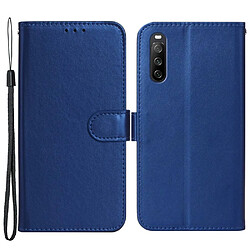 Htdmobiles Housse pour Sony Xperia 10 V - etui coque pochette portefeuille + film ecran - BLEU