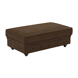 Vente-Unique Pouf coffre de rangement en microfibre aspect cuir vieilli CHESTERFIELD