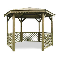 Solid Kiosque en bois Pavilion - 6.68 m² - 3.15 x 2.57 x 2.56 m - 16 mm