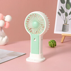 (Vert) Mini Ventilateur Portable De Dessin Animé Avec Support De Téléphone De Chargement Usb Style Mignon À Faible Bruit