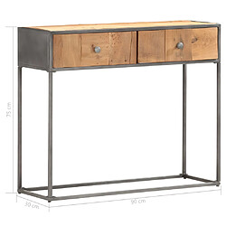 vidaXL Table console 90x30x75 cm Bois de récupération massif pas cher