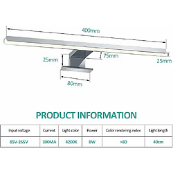 EMKE Lampe Miroir LED Salle de Bain Miroir Lumière Blanc 40cm, Lampes Miroir pour la Salle de Bain, 3 Méthodes d'Installation, Éclairage Armoire Miroir 4200K pas cher