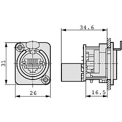 Alpexe Prise d'appareil RJ 45 8 noir