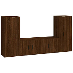 vidaXL Ensemble de meubles TV 4 pcs Chêne marron Bois d'ingénierie