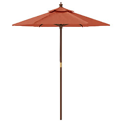 Avis vidaXL Parasol de jardin avec mât en bois terre cuite 196x231 cm