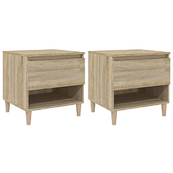 Maison Chic Lot de 2 Tables de chevet - Tables de Nuit Chêne sonoma 50x46x50cm Bois d’ingénierie