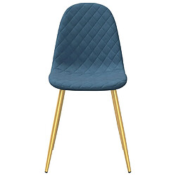 Acheter Maison Chic Lot de 2 Chaises à manger,Chaise pour cuisine,Solide Structure Bleu Velours -MN74333