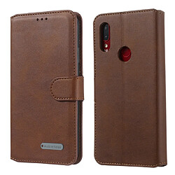 Wewoo Coque Souple Pour Xiaomi Redmi Note 7 / Note 7 Étui en cuir à rabat avec boucle fentes portefeuille et porte-cartes Marron