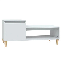 Maison Chic Table basse,Table Console Table d'appoint, Table pour salon Blanc brillant 100x50x45 cm Bois d'ingénierie -MN57472