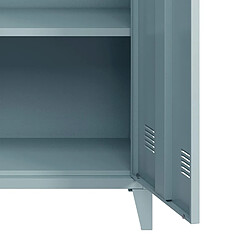 Acheter Helloshop26 Casier de bureau armoire meuble de rangement pour bureau atelier chambre acier de bureau métallique à 2 portes 90 x 80 x 33 cm gris-bleu 03_0006339