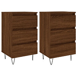 Maison Chic Lot de 2 Tables de chevet - Tables de Nuit chêne marron 40x35x69 cm bois ingénierie