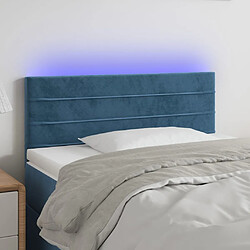 vidaXL Tête de lit à LED Bleu foncé 80x5x78/88 cm Velours