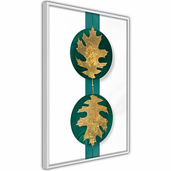 Paris Prix Affiche Murale Encadrée Gilded Oak Leaves 20 x 30 cm Blanc