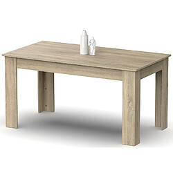 Pegane Table à manger en aggloméré et mélamine finition cambrian coloris chêne naturel - Longueur 140 x Profondeur 80 x Hauteur 77 cm