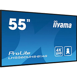 IIYAMA LFD 54,6" dalle VA 24/7 4K 3840x2160 16:9 3xHDMI 2xUSB 1xRJ45 (LAN) 1xRS-232c HPs 500cd/m² Paysage/port 6,5ms MediaPlayer VESA 400x300 / LH5560UHS-B1AG