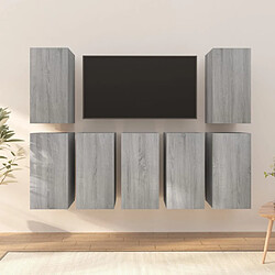 vidaXL Meubles TV 7 pcs Sonoma gris 30,5x30x60 cm Bois d'ingénierie