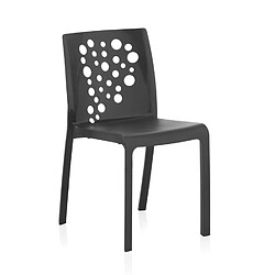 Pegane Lot de 6 chaises de jardin empilables en résine coloris anthracite - Longueur 48 x Profondeur 54 x Hauteur 81 cm