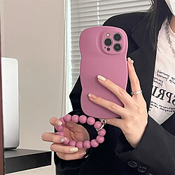 GUPBOO Étui pour iPhone11ProMax Créatif anti-chute de chaîne de perles de coquille de téléphone portable de niche violet pur simple