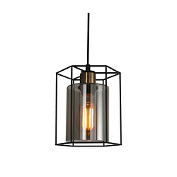 Luminaire Center Suspension Kalula Verre,Acier Noir