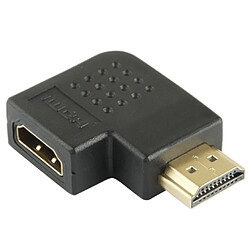 Wewoo Adaptateur or et noir Plaqué HDMI 19 broches mâle à HDMI 19 femelle avec angle de 90 degrés