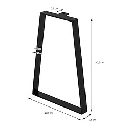 Avis ML DESIGN MODERN LIVING 2 Pieds de table métal forme trapèze industiel piètement meuble noir 28,5x40,5cm