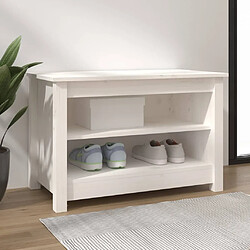 Maison Chic Banc à chaussures | Meuble de rangement à chaussures Meuble d'Entrée Blanc 70x38x45,5 cm Bois de pin massif -MN98346