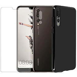 Protection intégrale Verre Trempé pour Huawei P20 Pro + Verre Trempé Caméra Arrière + Coque souple silicone Noire - Visiodirect -